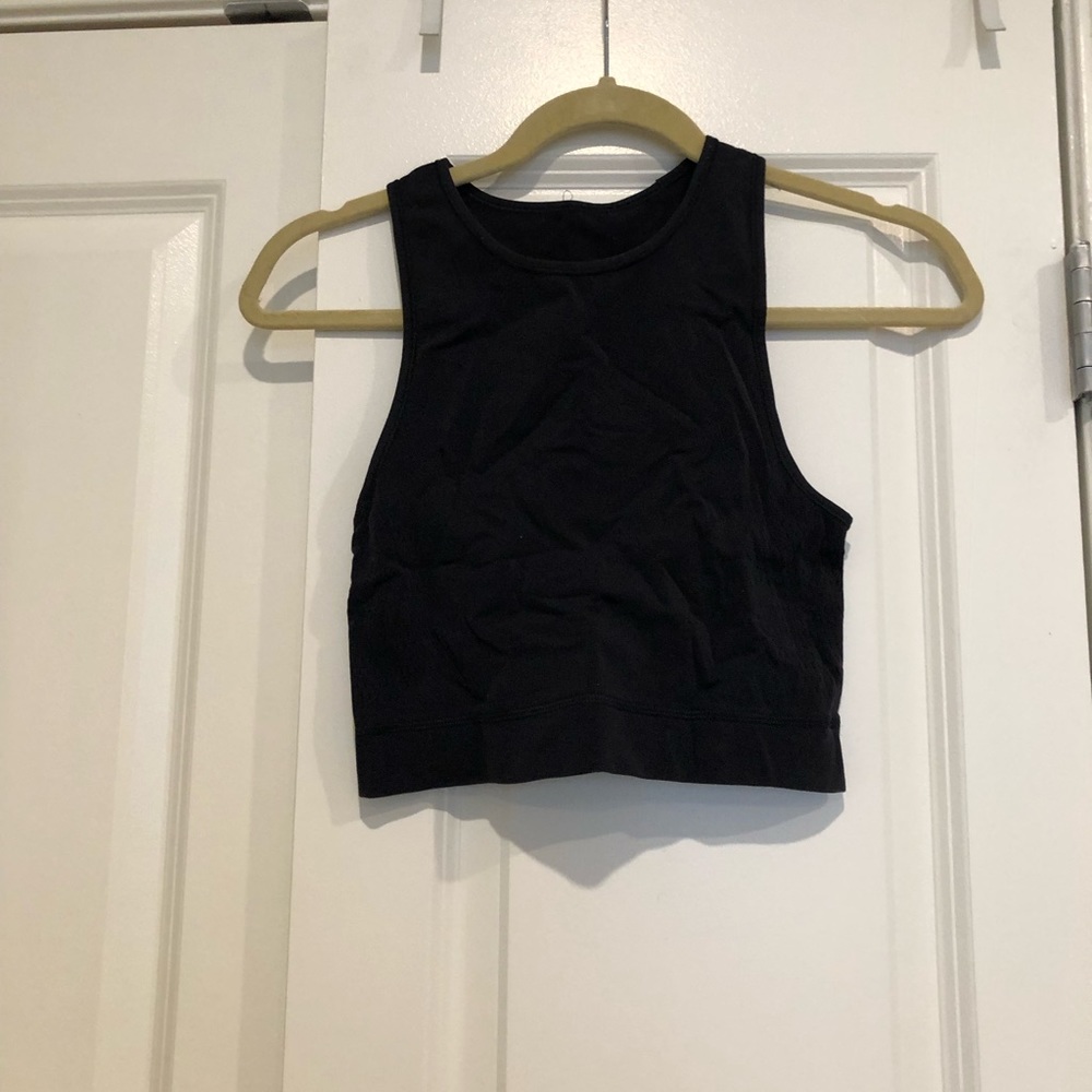 Lululemon black high neck crop top